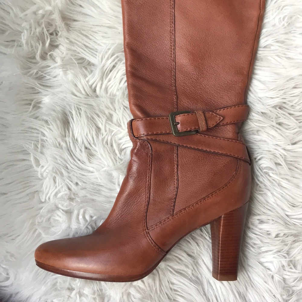 Cole Haan Nike Air High Heel Boots Leather Brown - Picture 7 of 16